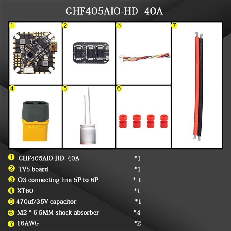 ABTI-GHF405AIO-HD 40A AIO Плат – обзор и цена F405 Flight Controller